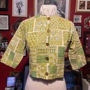 Vintage Mid Century Modern Button Up Shirt 1950's to 1960's 100% Cotton